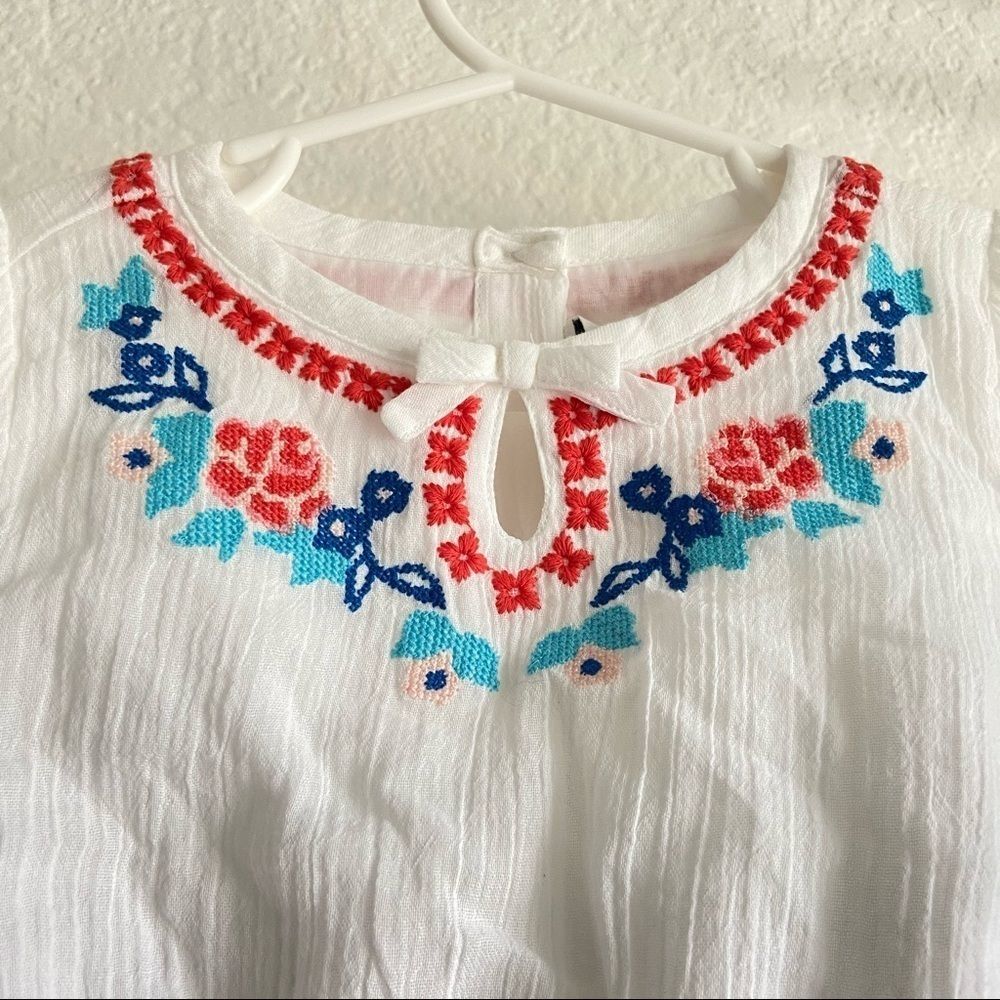 NWT Janie & Jack cotton gauze embroidered dress - Picture 3 of 11